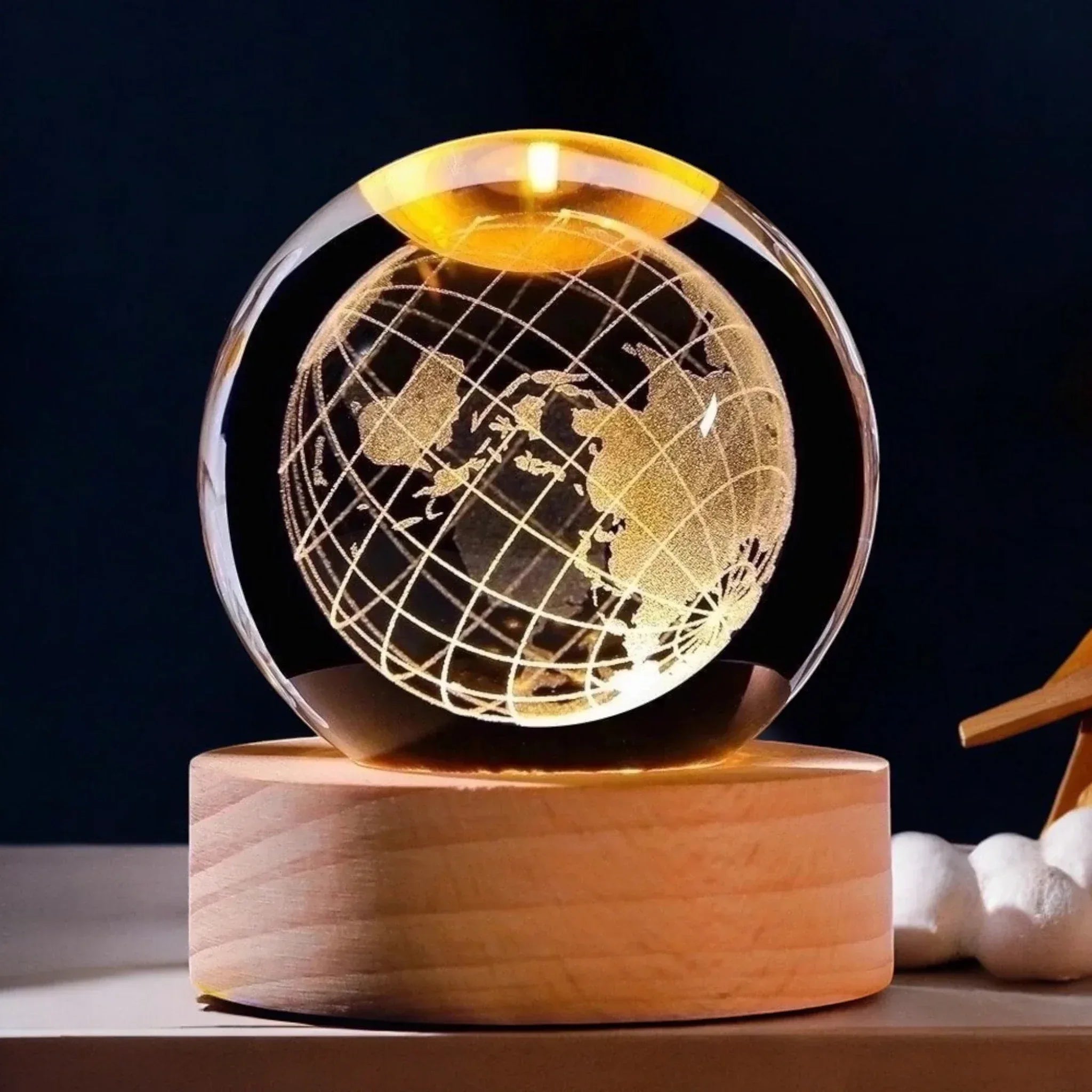EARTH 3D Crystal Ball – World Globe Glass Sphere for Home & Office Decor - fiveend.com